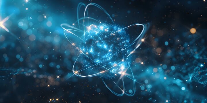 Abstract Atom Molecule Structure Generated by AI for Science Concept. Concept Science Concept, Abstract Art, Molecular Structure, AI Generated Art, Atom Model