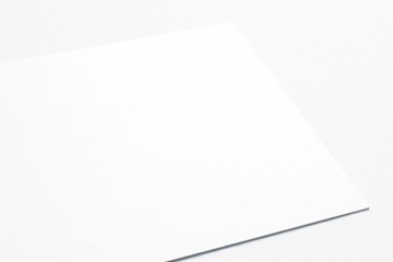 Blank Card Isolated White Close View 3D Render 2
