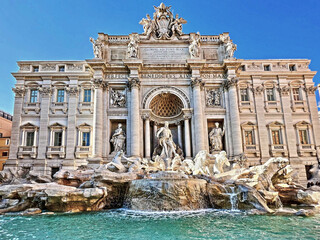 Trevi Fountain a monument built ancient time for water supply in Rome-Itly in Europe. O ne of the...