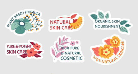 Label design set for natural skincare product