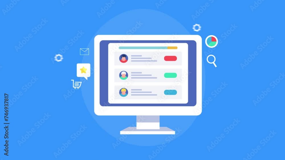 Poster customer software service it support managing client questions, quick response and feedback, crm sys