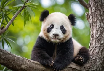 Fototapete Lovely panda on the tree © orelphoto