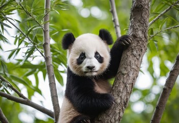 Lovely panda on the tree