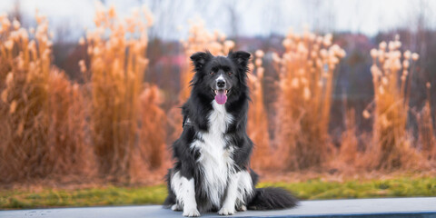 Obraz premium dog running in the park