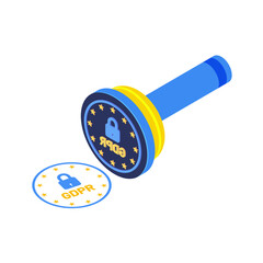3D GDPR stamp isolated on white background.