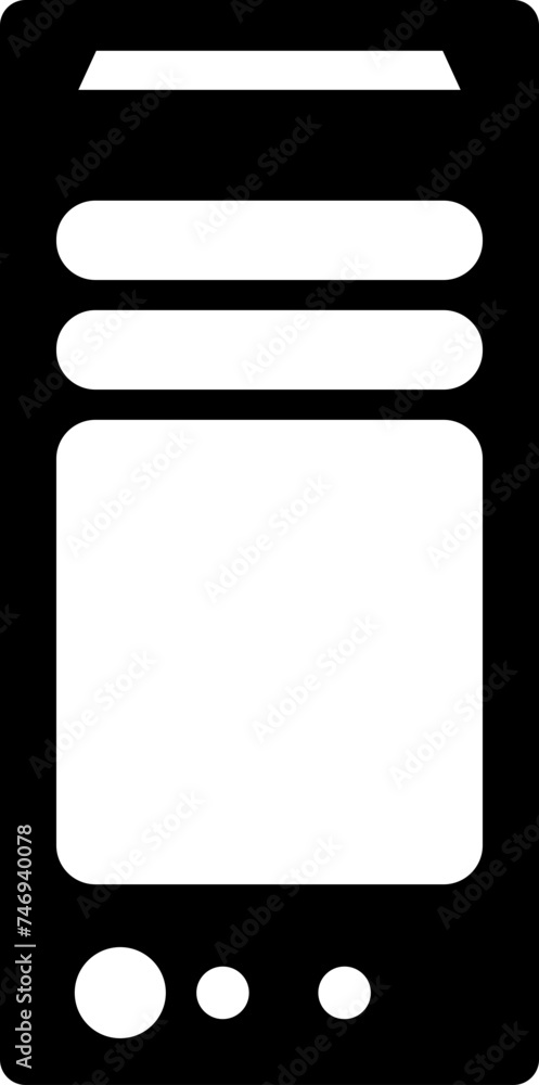 Poster b&w cpu in flat style.