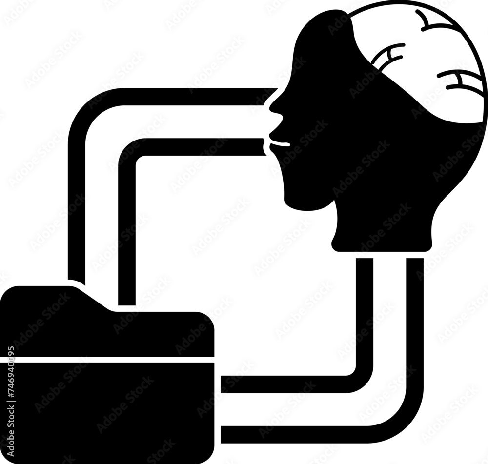 Poster flat style data transfer icon in b&w color.