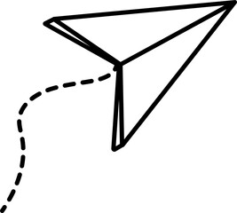 Flat style icon of paper plane.