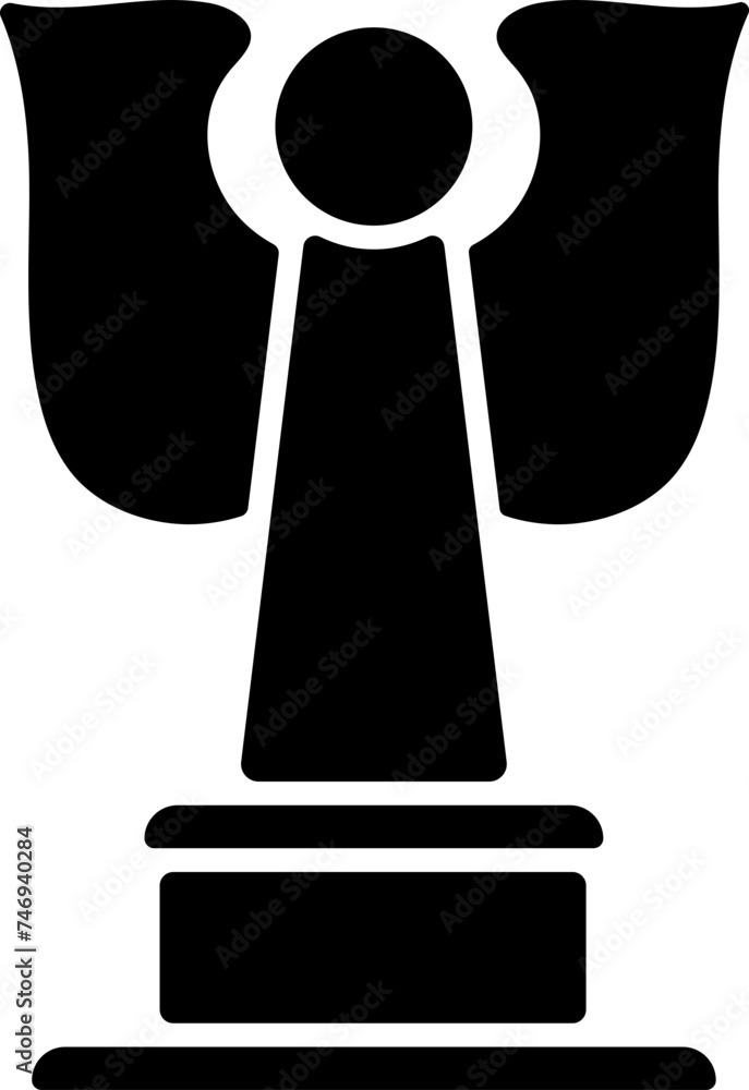 Sticker flat style icon of trophy or award.