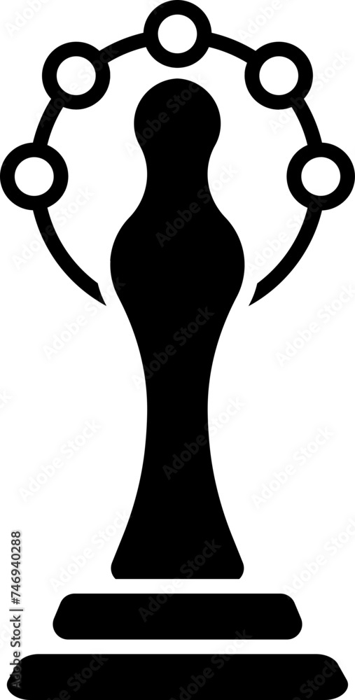 Sticker illustration of trophy or award icon in flat style.