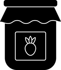 Vector sign or symbol of jam jar in b&w color.