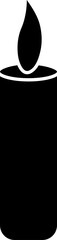 Burning candle icon in b&w color.