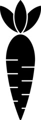 B&W carrot icon in flat style.