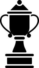 Glyph icon of trophy cup in b&w color.