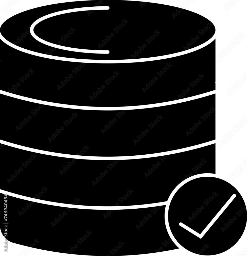 Poster accept database icon in flat style.