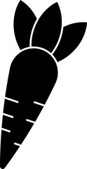 Illustration of carrot with leaves icon.  