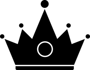 Flat style crown icon in black color.