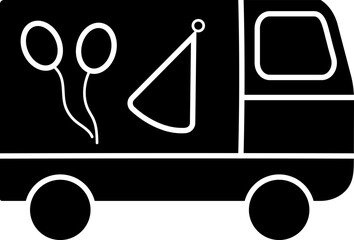 Isolated delivery truck icon in b&w color.