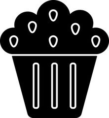 Muffin icon or symbol in b&w color.