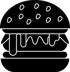 Vector sign or symbol of burger in b&w color.