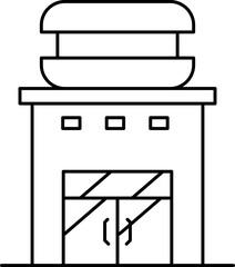 Black line art shop of burger.