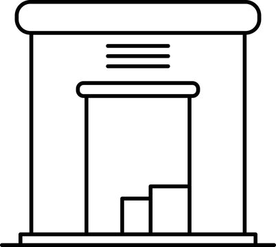 recommend clip art: Black line art warehouse icon.