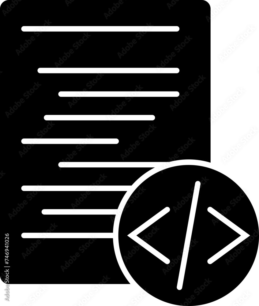 Poster illustration of b&w file with button icon.