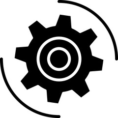 Isolated black setting icon. 