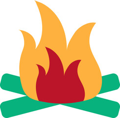 Flat style bonfire icon.