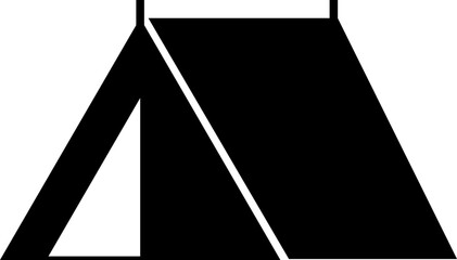Flat style tent glyph icon or symbol. © Abdul Qaiyoom