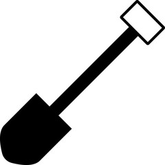 Illustration of a shovel icon.  