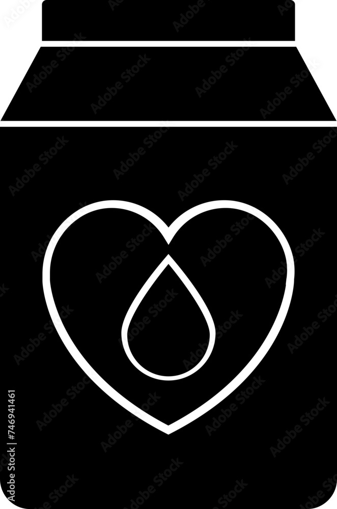 Poster isolated milk packet in b&w color.