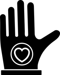 Glyph icon or symbol of voluntary.