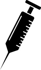 Glyph icon or symbol of syringe.