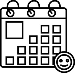 Line art calendar or reminder icon for friendship day.