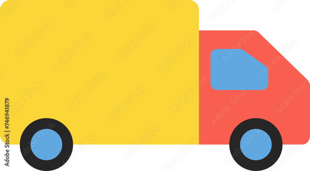 Wall mural illustration of a truck in flat style.