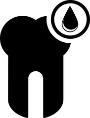 Tooth bleeding icon or symbol.