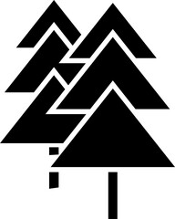 Black christmas tree icon in flat style.