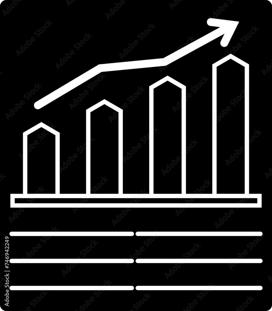 Canvas Prints bar growth chart glyph icon or symbol.