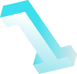 Isometric icon of Number 1.