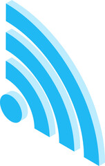 3D isometric wifi signal icon.