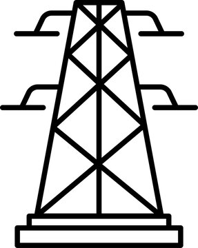 recommend clip art: Electricity high voltage tower isolated in thin line stroke.