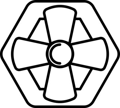 recommend clip art: Black line stroke icon of radioactive.