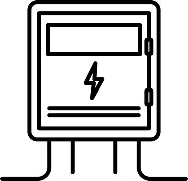 recommend clip art: Thin line stroke icon of electrical panel.