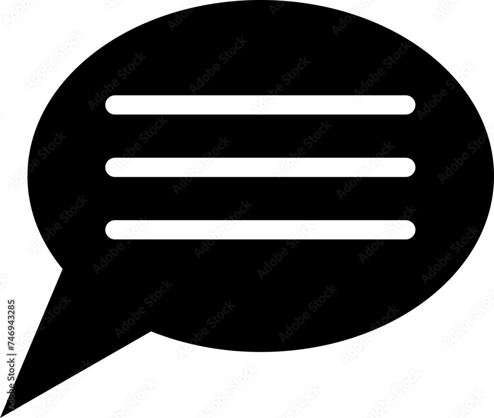 Poster flat style chatting icon in b&w color.