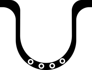 Black horse shoe icon on white background.