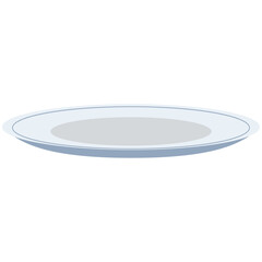 Illustration of a blank plate in grey color.