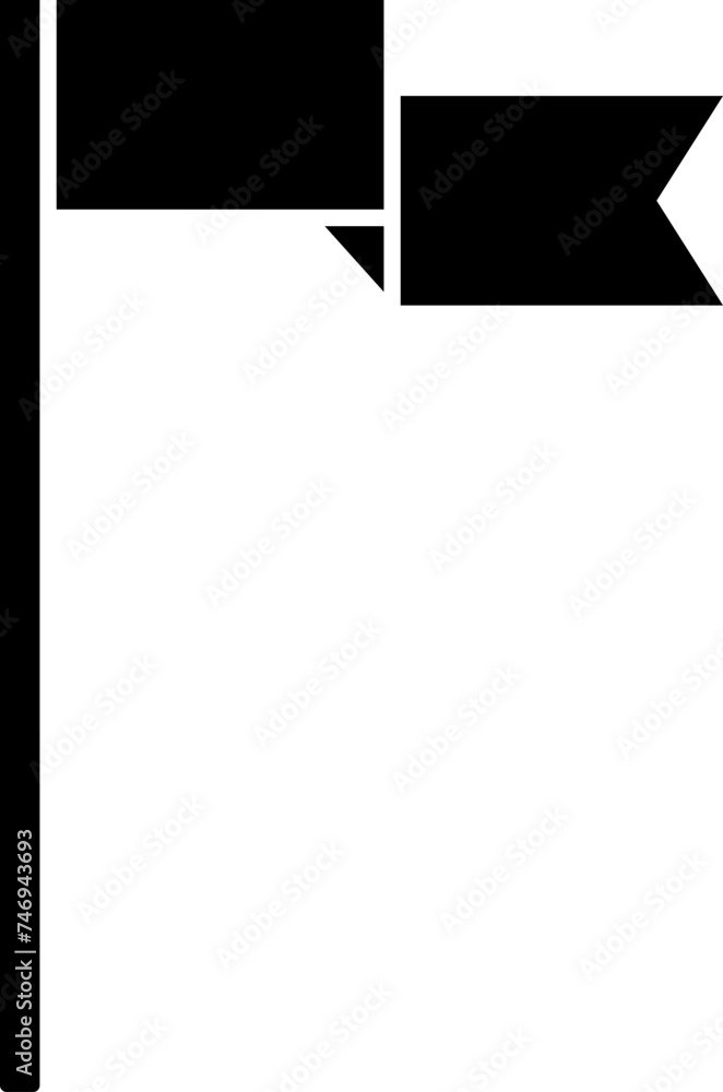 Poster isolated flag icon or symbol in b&w color.