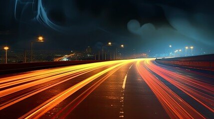 Fototapeta na wymiar Abstract background light city road lights. genereted ai