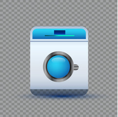 Illustration of washing machine on png background.